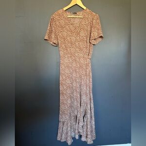 Pretty Garden Animal print wrap dress size large